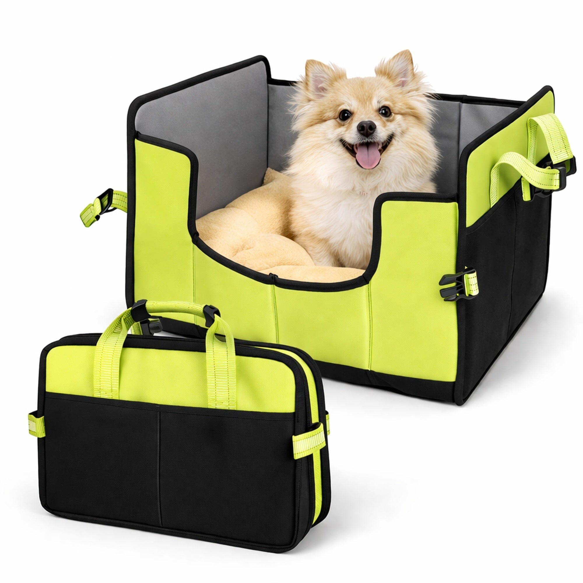 Pet Life ® 'Travel-Nest' Folding Travel Cat and Dog Bed Green Small