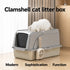 Pet Life ® “ZenPod” Premium Stainless Steel Clamshell Cat Litter Box