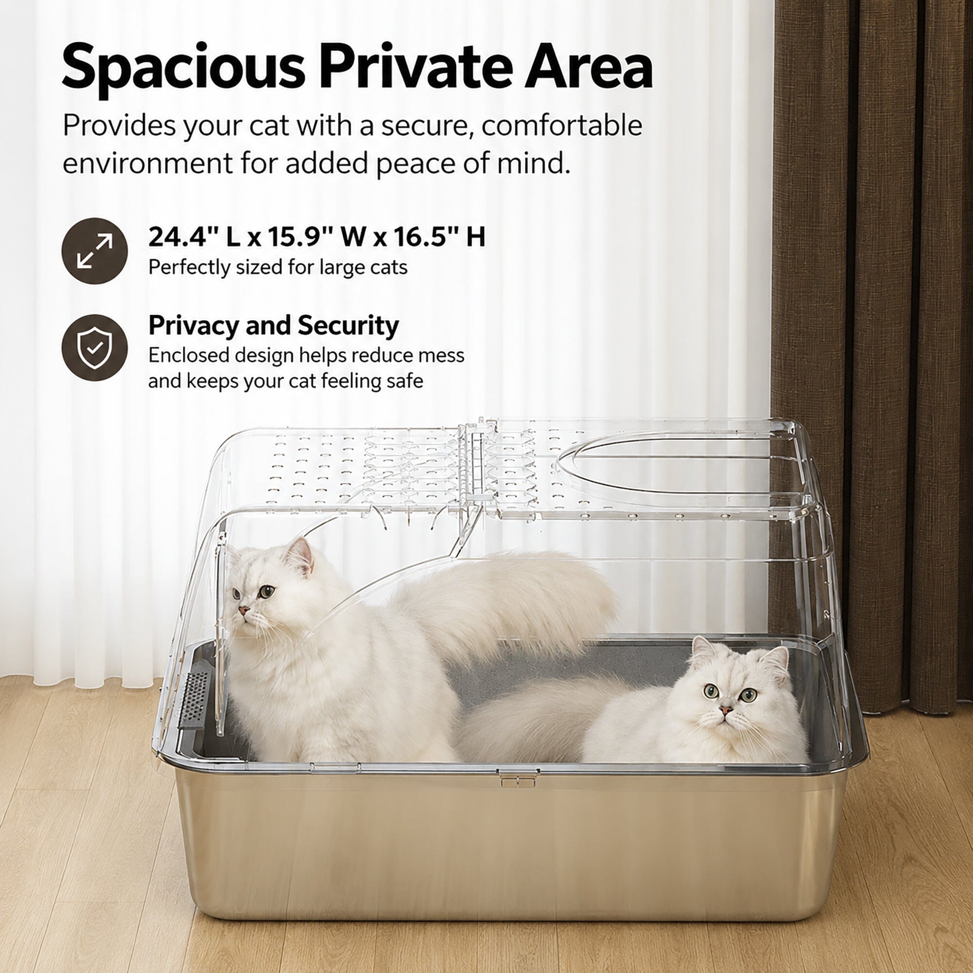 Pet Life ® “ZenPod” Premium Stainless Steel Clamshell Cat Litter Box