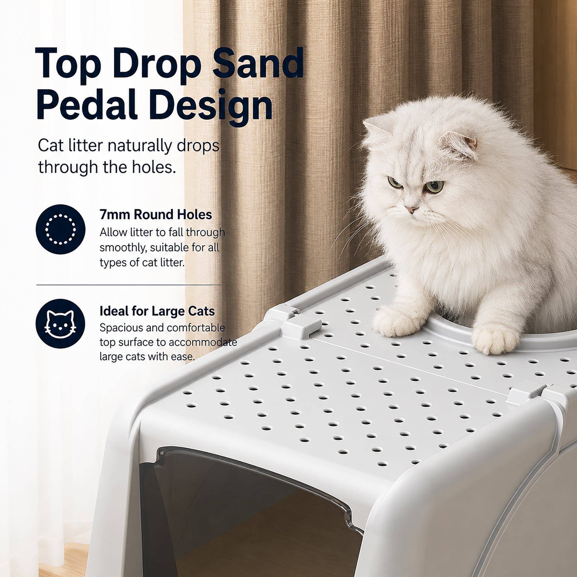 Pet Life ® “ZenPod” Premium Stainless Steel Clamshell Cat Litter Box