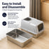 Pet Life ® “ZenPod” Premium Stainless Steel Clamshell Cat Litter Box