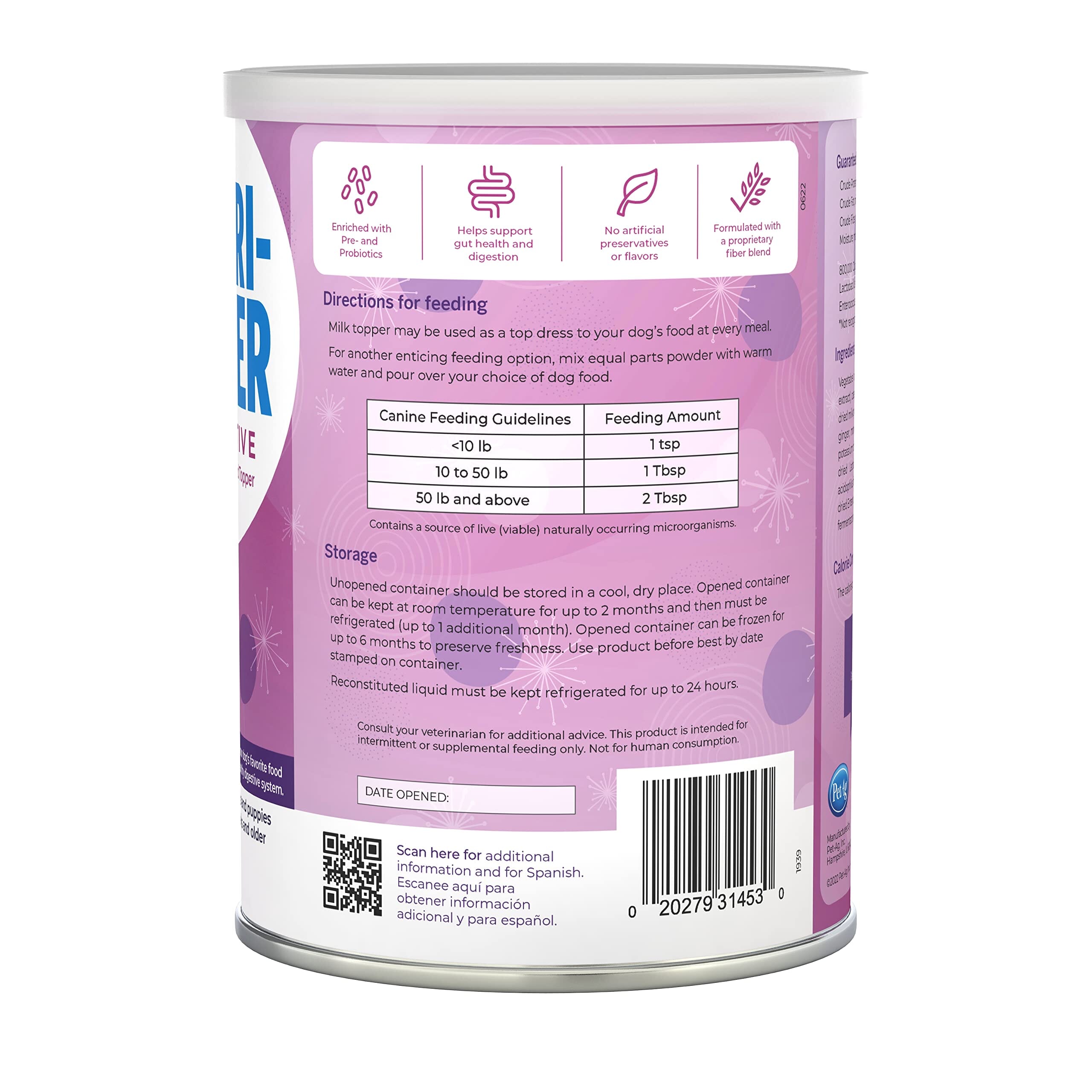 PetAg Nutri-Mixer Digestion Milk-Based Meal Topper Supplement for Dogs and Puppies - 12 Oz  