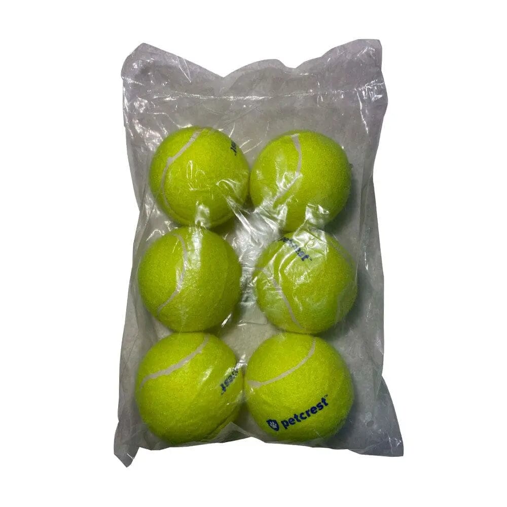 Petcrest Tennis Ball Dog Toy- Large - 3 In - 6 Count  