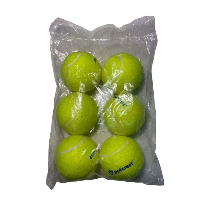 Petcrest Tennis Ball Dog Toy- Large - 3 In - 6 Count