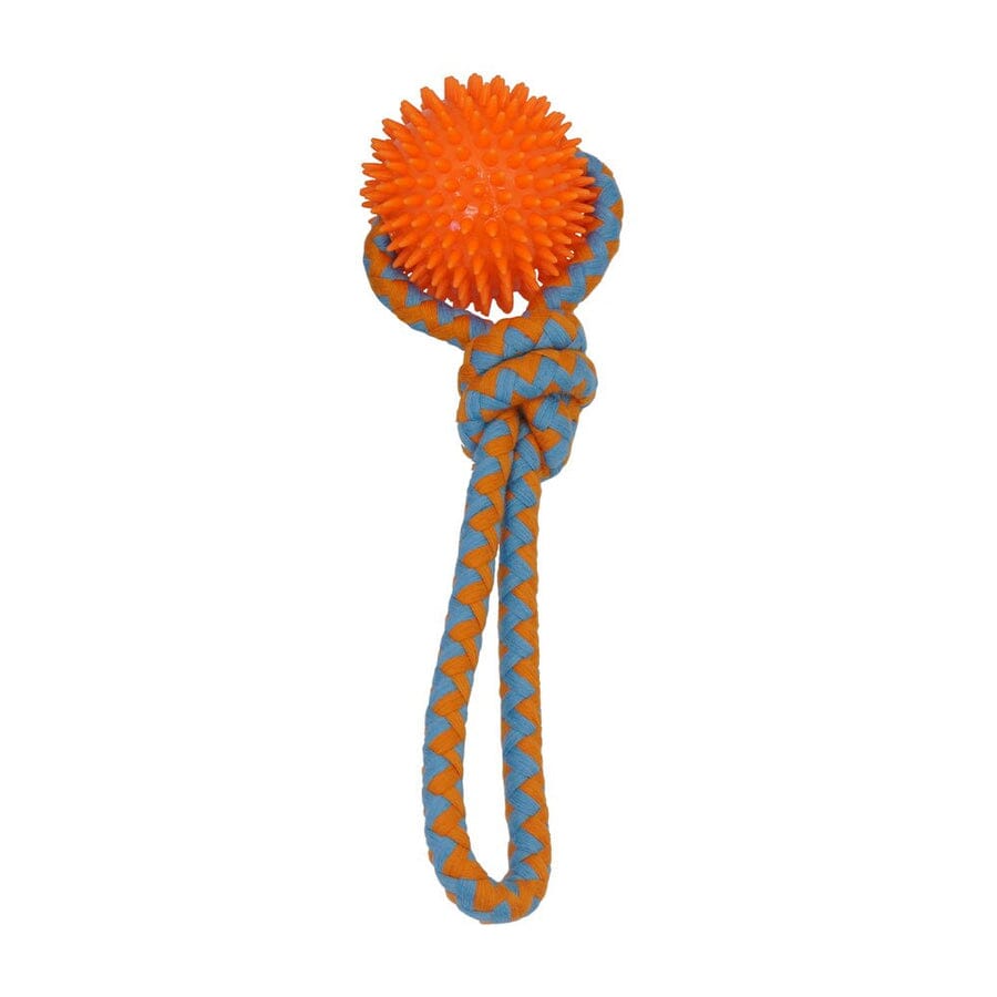 Petcrest TPR Toy Tug Ball Spike Dog Toy - 13 In  