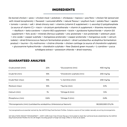 Petcurean GO! Weight Management & Joint Care Grain-Free Chicken Dry Dog Food - 3.5 lb Bag