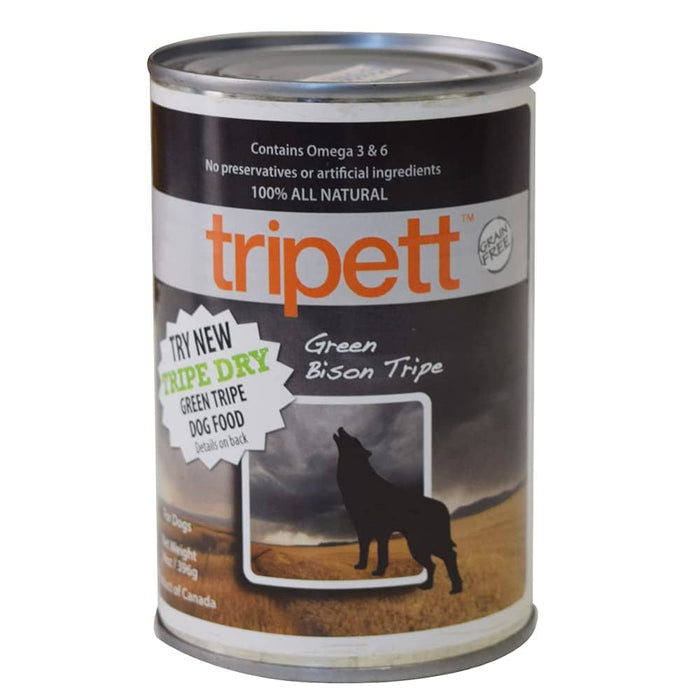 Petkind Tripett Green Bison Tripe Grain-Free Canned Dog Food - 13 Oz - Case of 12