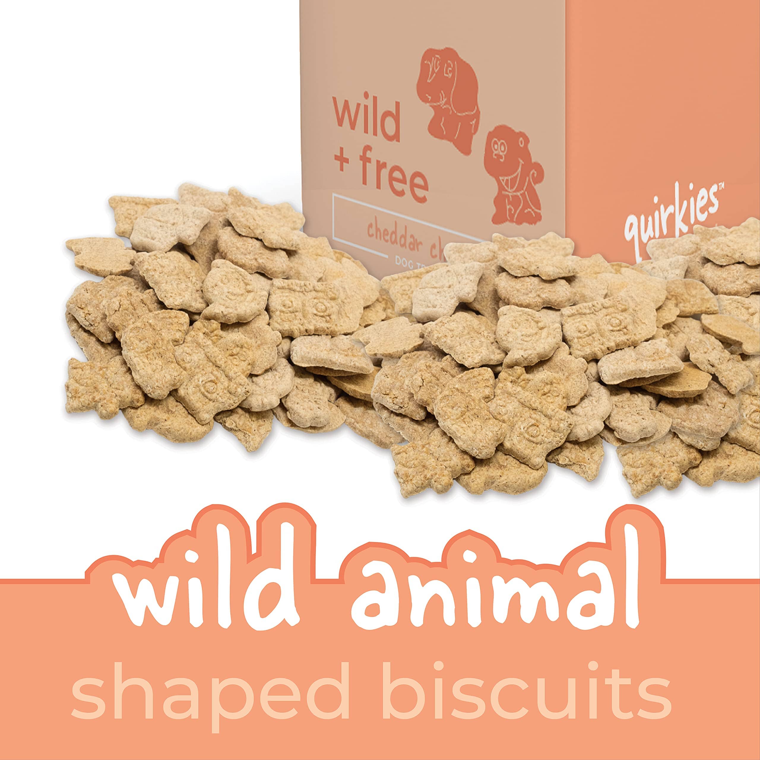 Petknowledgy Quirkies Wild and Free Chedder Crunchy Dog Treats - 12 Oz - Case of 6  