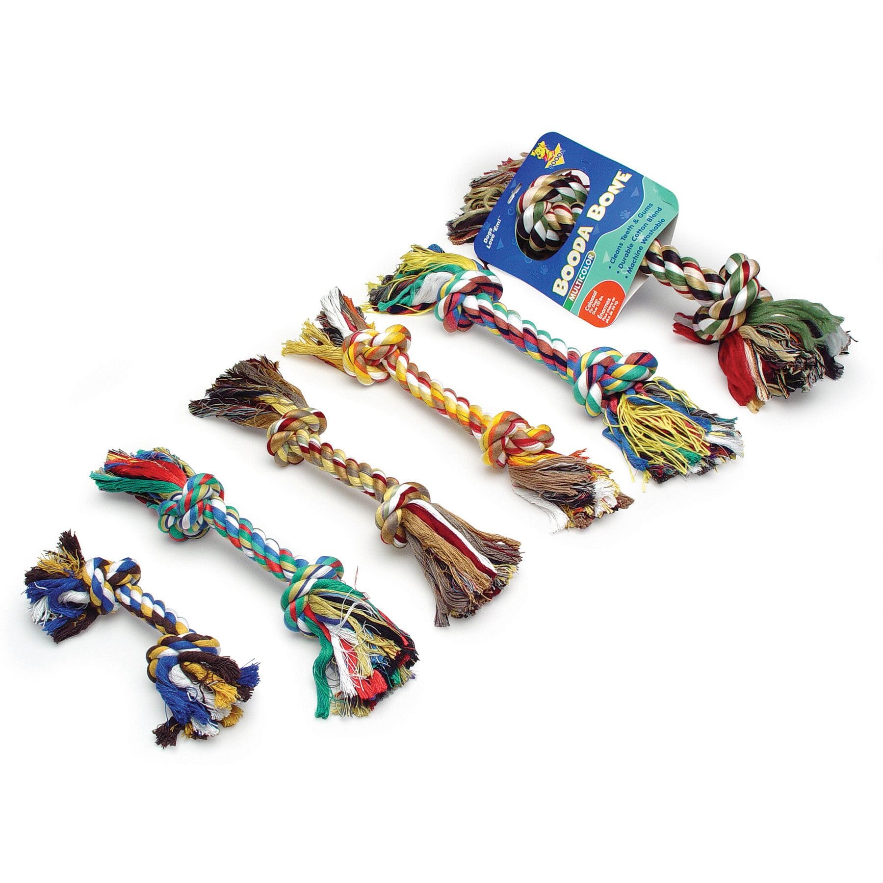 Petmate Aspen Booda Dual-Knotted Bone Rope Dog Toy - Multi-Colored Extra Large