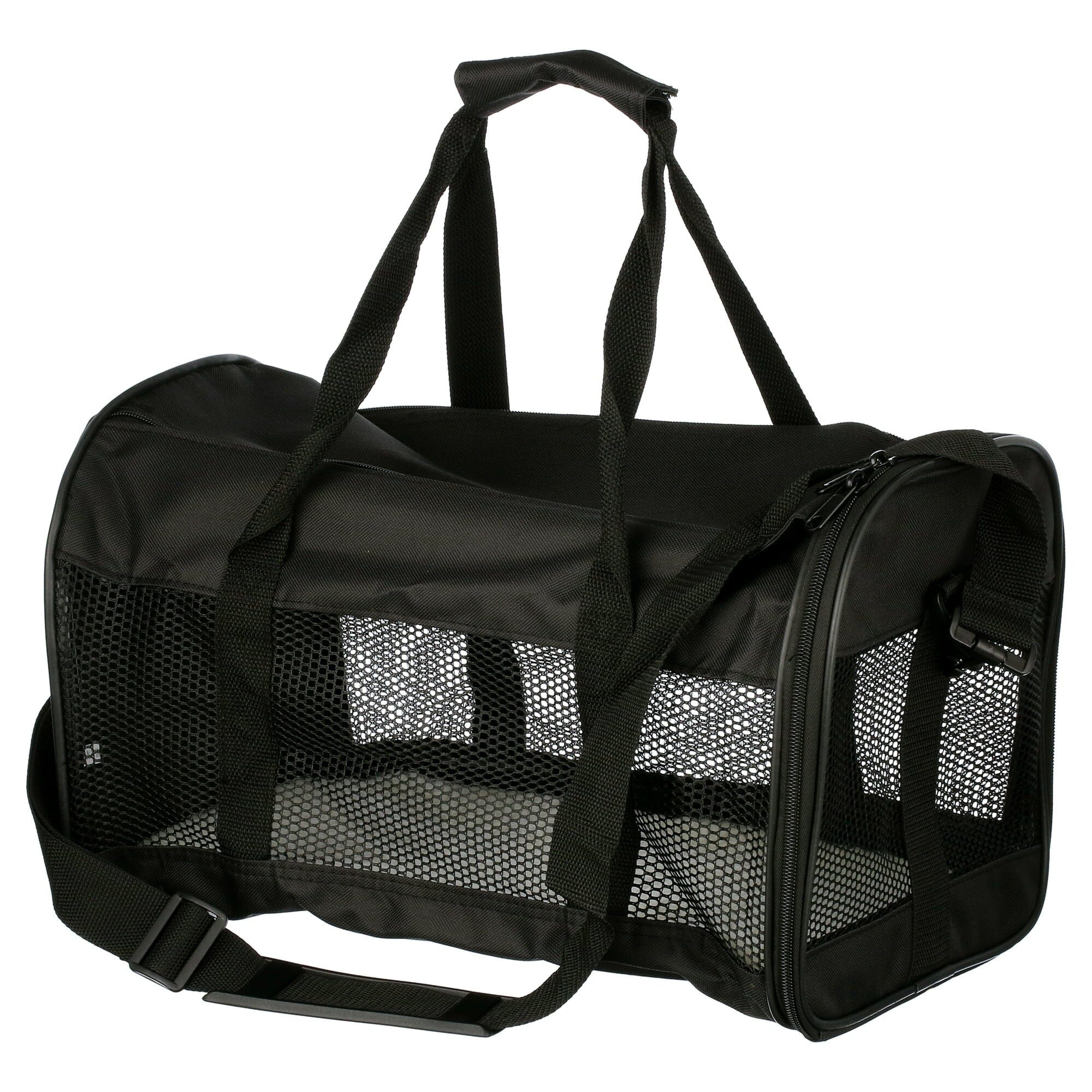 Petmate Soft-Sided Kennel Cab Airline Approved Travel Dog Carrier - Black Medium - L:17 X W:10 X H:10 In