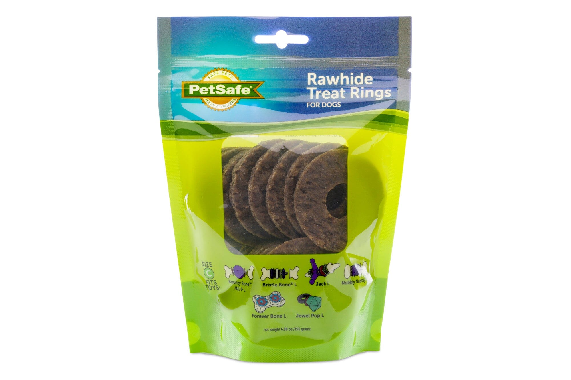 Petsafe Busy Buddy Natural Rawhide Rings Natural Dog Chews - Natural - Large - 16 Pack