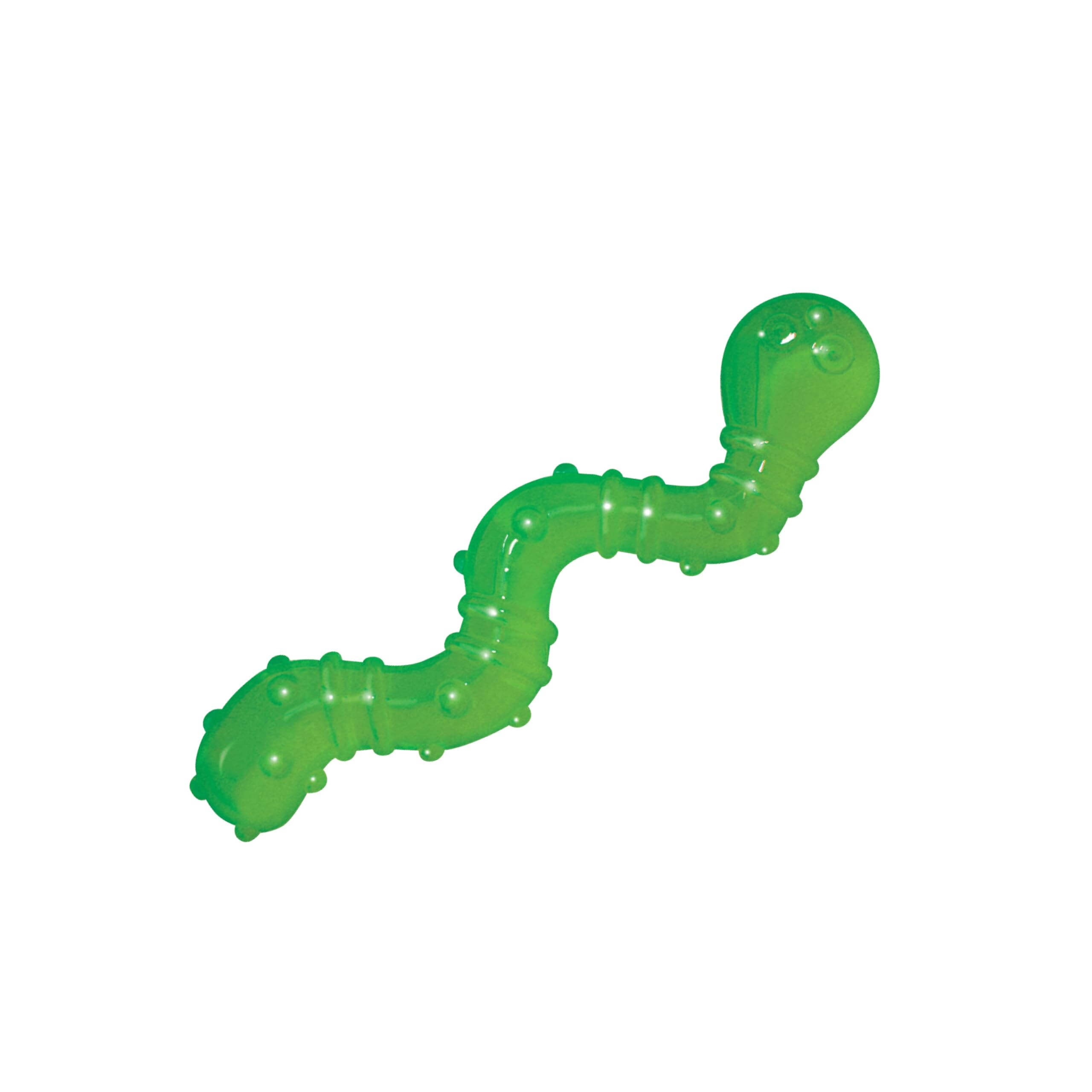 Petstages OrkaKat Wiggle Worm Dental Textured Chew Rubber Cat Toy  