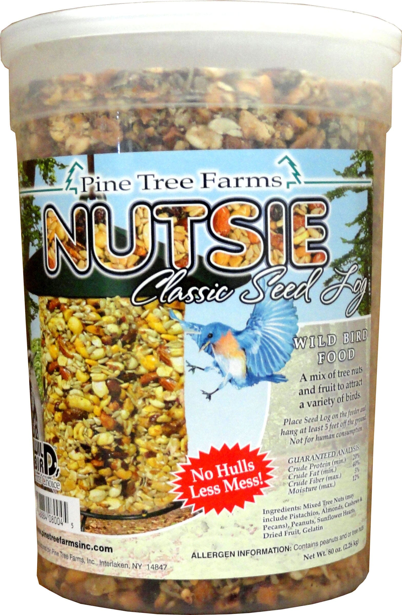 Pine Tree Farms Classic Seed Log Wild Bird Food - Nutsie - 80 Oz  