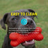 Playology Beef Scented Dual Layered Bone Rubber Dog Toy with Encapsiscent Technology - Red - Large  
