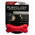 Playology Beef Scented Dual Layered Bone Rubber Dog Toy with Encapsiscent Technology - Red - Medium