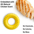 Playology Durable Dual-Layered Ring Chicken Scented Fetch and Chew Rubber Dog Toy - Yellow