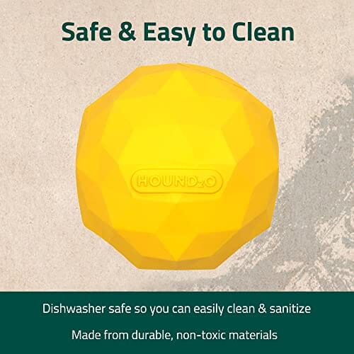 Playology Hound2O Squeaky Fetch Ball Squeak and Floating Rubber Dog Toy - Yellow