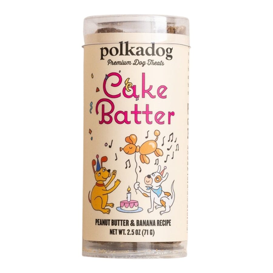 Polka Dog Bakery Cake Batter Birthday Peanut Butter and Banana Vegan Soft and Chewy Dog Treats
