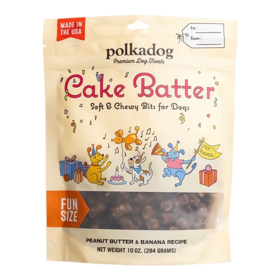 Polka Dog Bakery Cake Batter Birthday Peanut Butter and Banana Vegan Soft and Chewy Dog Treats
