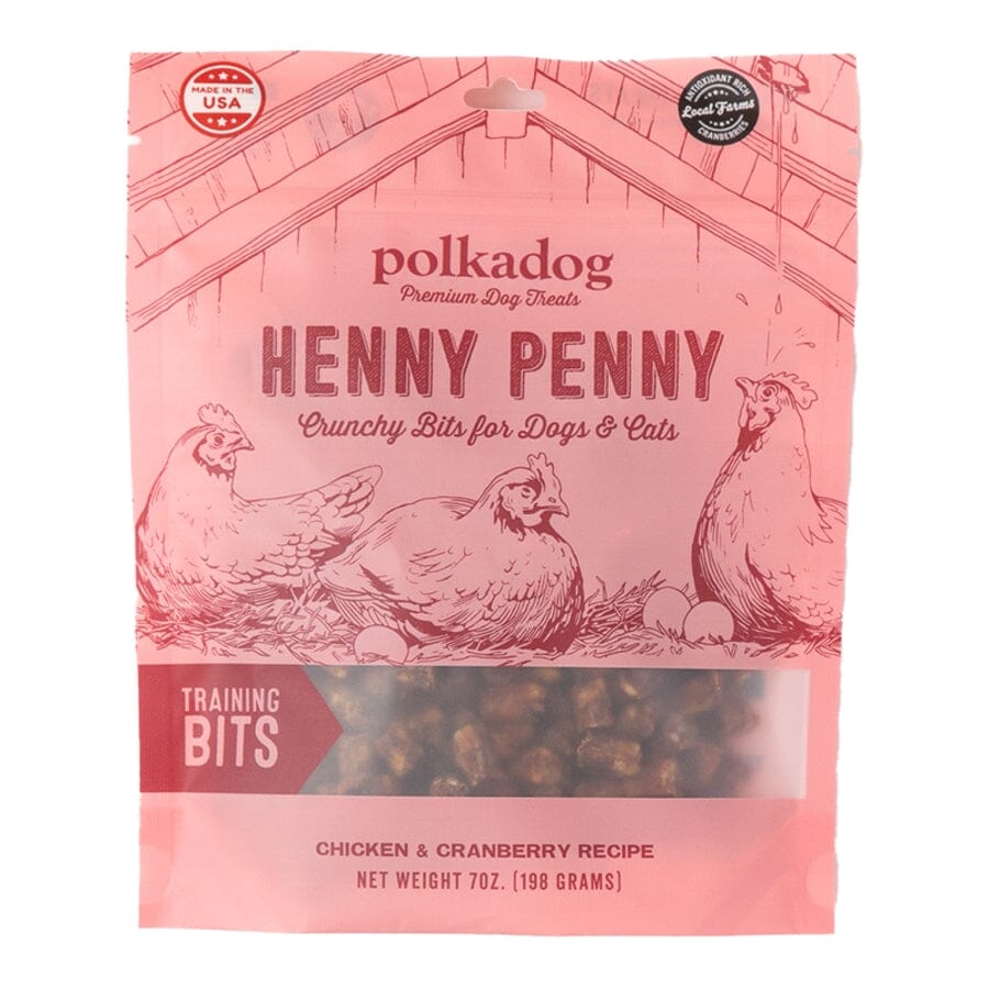 Polka Dog Bakery Henny Penny Chicken and Cranberry Bits Crunchy Cat and Dog Treats