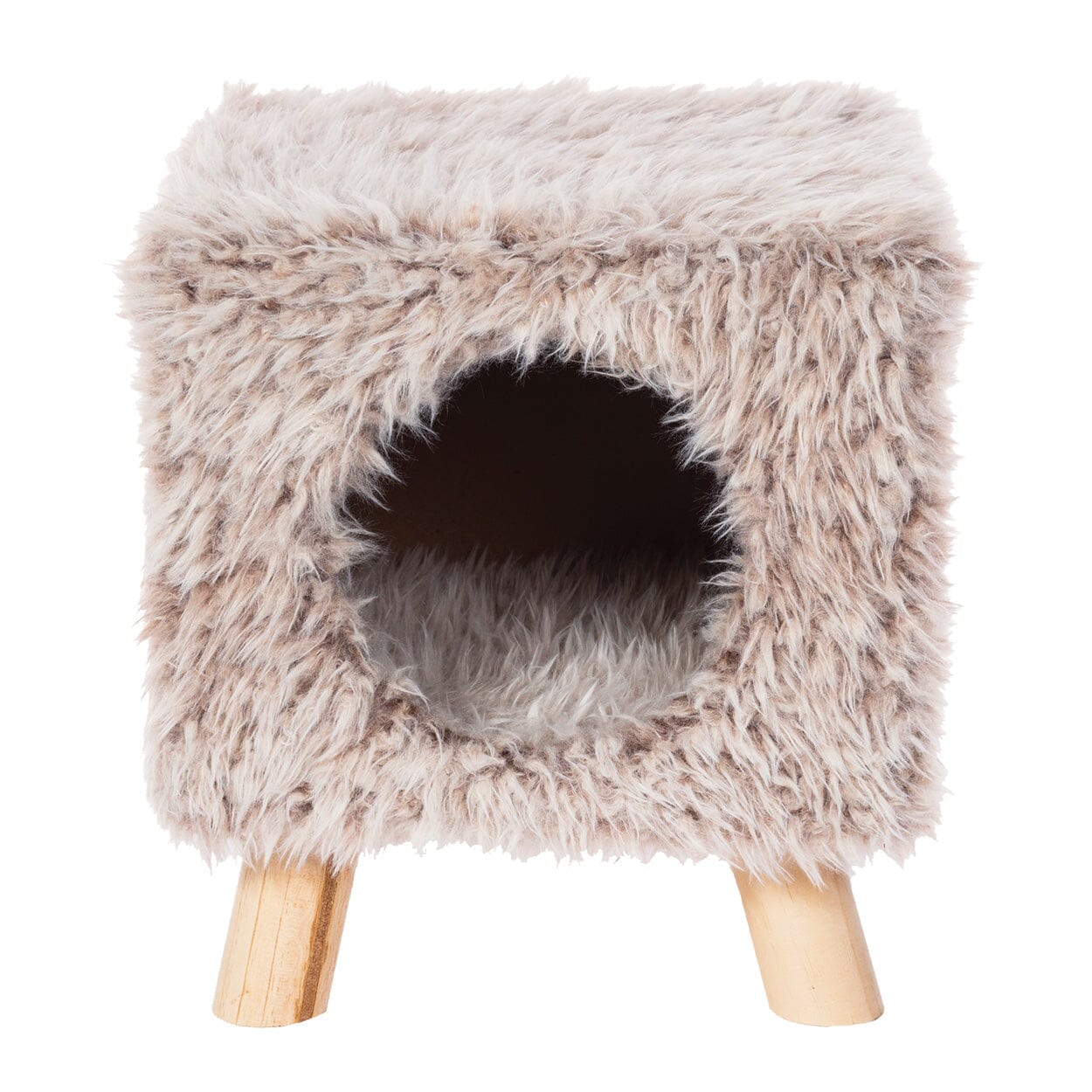 Prevue Hendryx Kitty Power Paws Cozy Cube Cat Furniture House - Frosty Tan - L:12 X W:12 X H:13.5 Inches Default Title