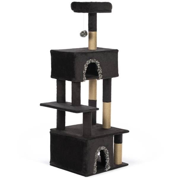 Prevue Pet Products Dark Tower 4-Level Jute and Lounging Cat Tower Furniture - L:21.2 X W:19.2 X H:59 Inches Default Title