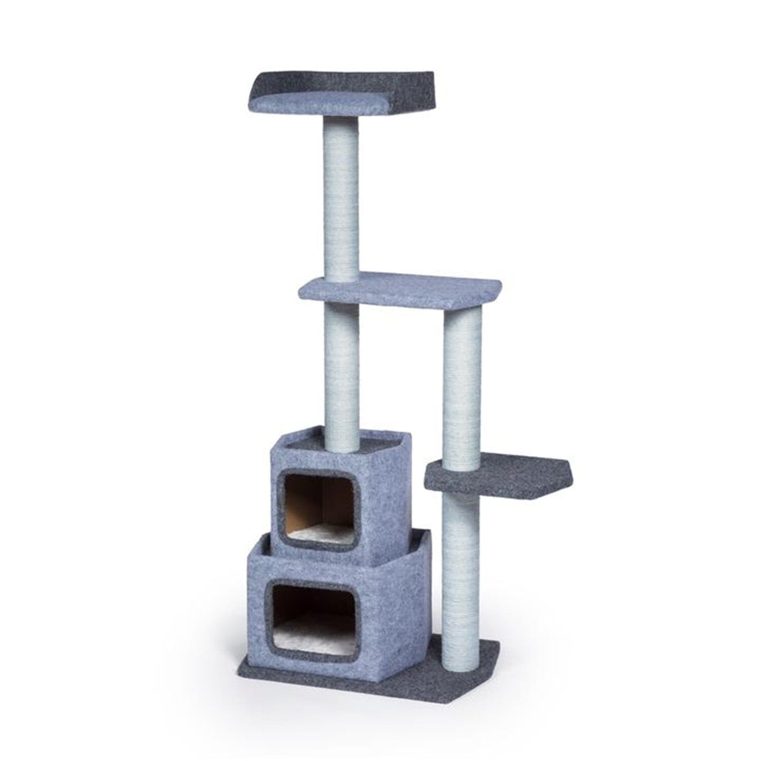 Prevue Pet Products Kitty Power Paws Sky Tower 4-Level Cat Tree Furniture and Lounger - L:30.6 X W:15.5 X H:54 Inches Default Title