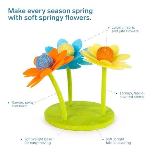 Prevue Pet Products Play N' Sway Bendable Flowers Jute Cat Furniture and Toy