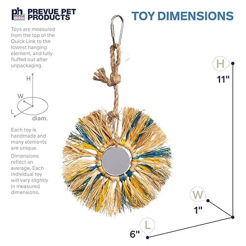 Prevue Pet Products Playfuls Sunburst Preen and Pacify Hanging Bird Toy