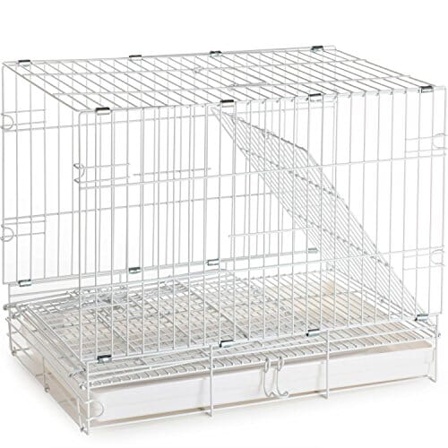Prevue Pet Products Stainless Steel Travel Bird Cage with Perch and 2 Cups - White - L:20 X W:12.5 X H:15.5 Inches