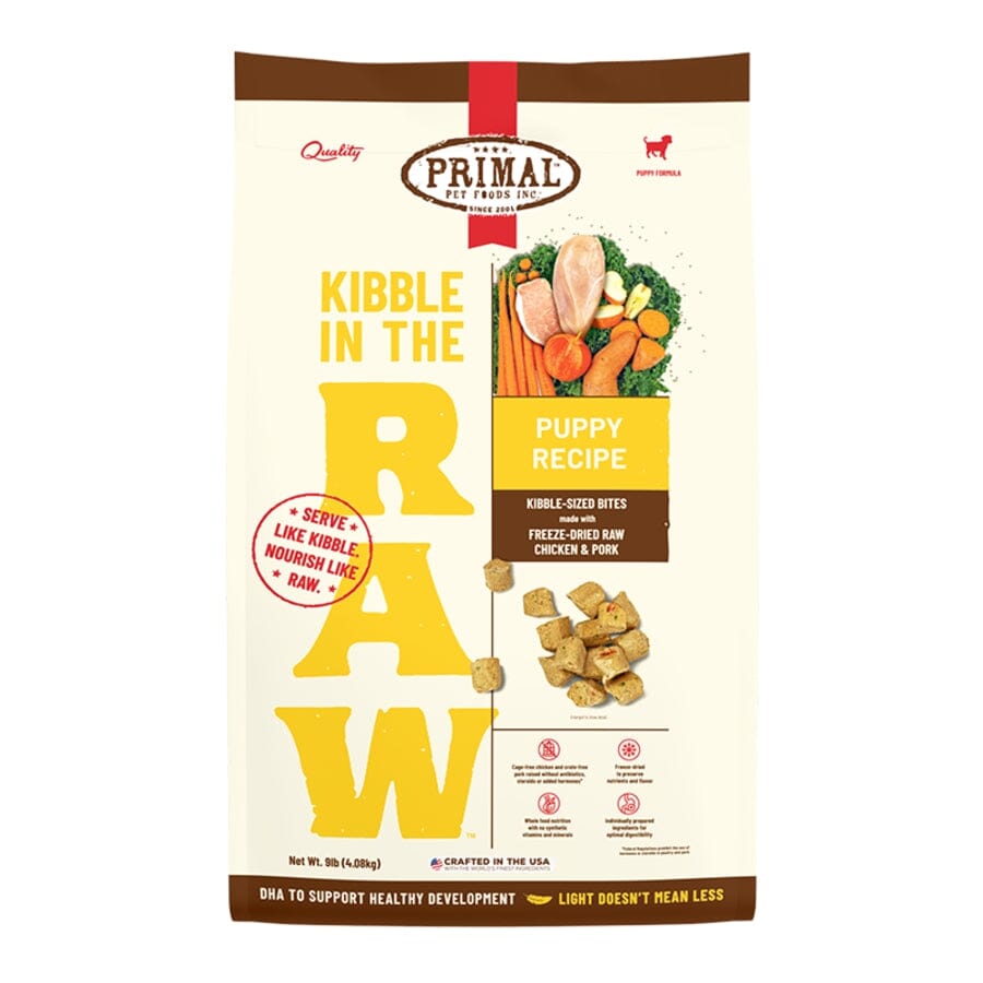 Primal Kibble In The Raw Chicken and Pork Recipe Kibble-Sized Bites Puppy Formula Freeze-Dried Raw Dog Food