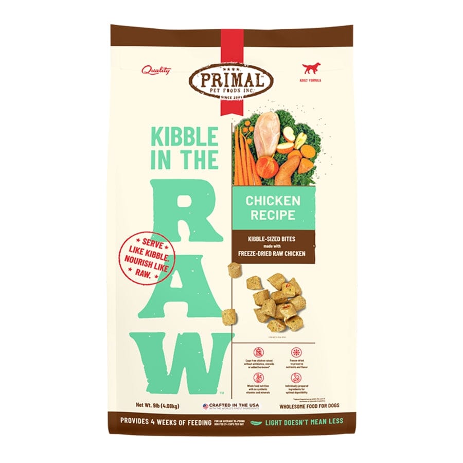 Primal Kibble In The Raw Chicken Recipe Kibble-Sized Bites Freeze-Dried Raw Dog Food