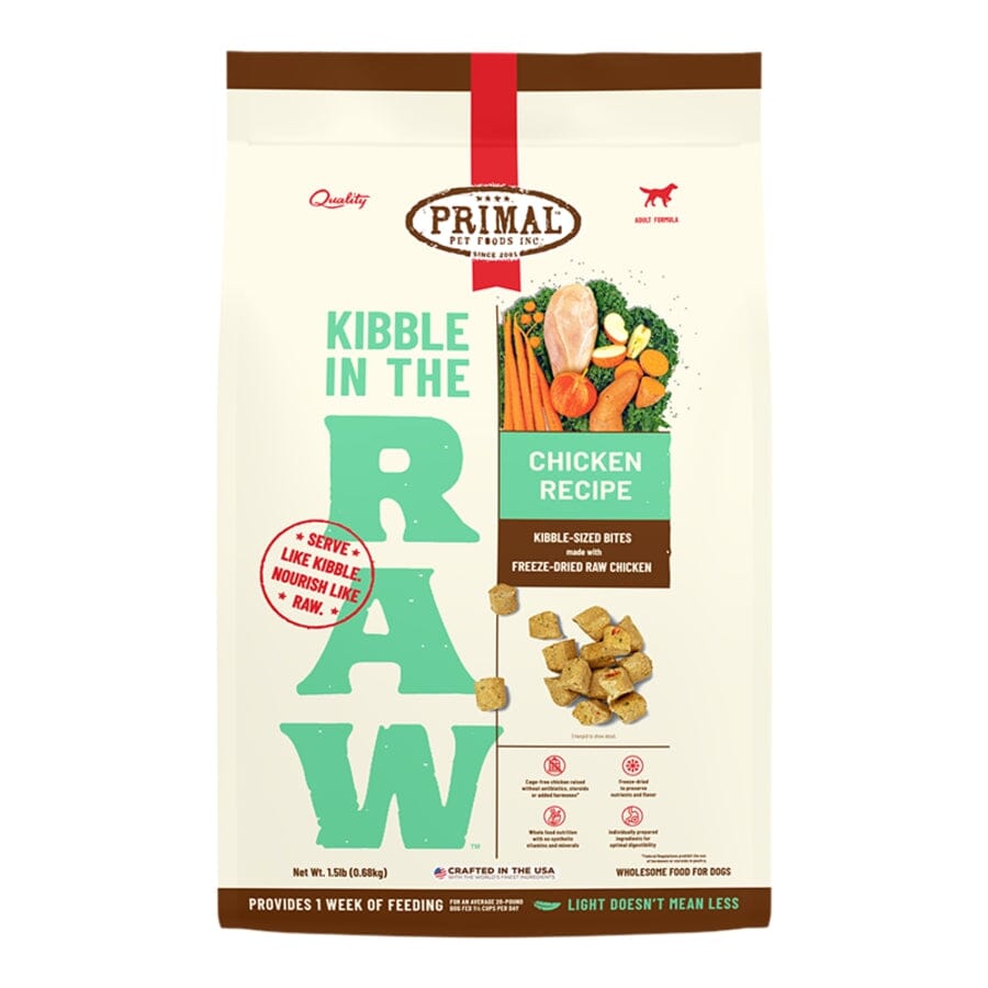 Primal Kibble In The Raw Chicken Recipe Kibble-Sized Bites Freeze-Dried Raw Dog Food