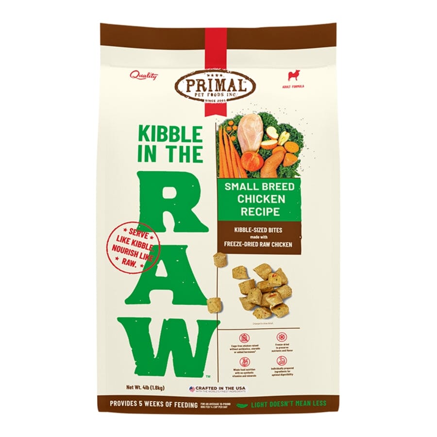 Primal Kibble In The Raw Chicken Recipe Kibble-Sized Bites Small-Breed Formula Freeze-Dried Raw Dog Food