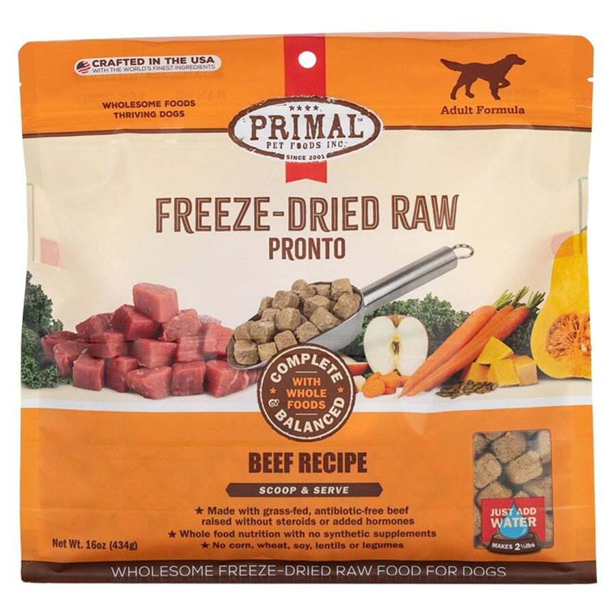 Primal Pronto Wholesome Beef Recipe Adult Formula Freeze-Dried Raw Dog Food