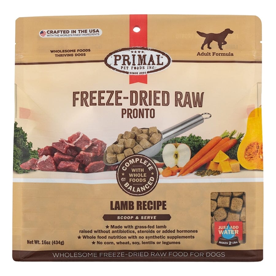 Primal Pronto Wholesome Lamb Recipe Adult Formula Freeze-Dried Raw Dog Food