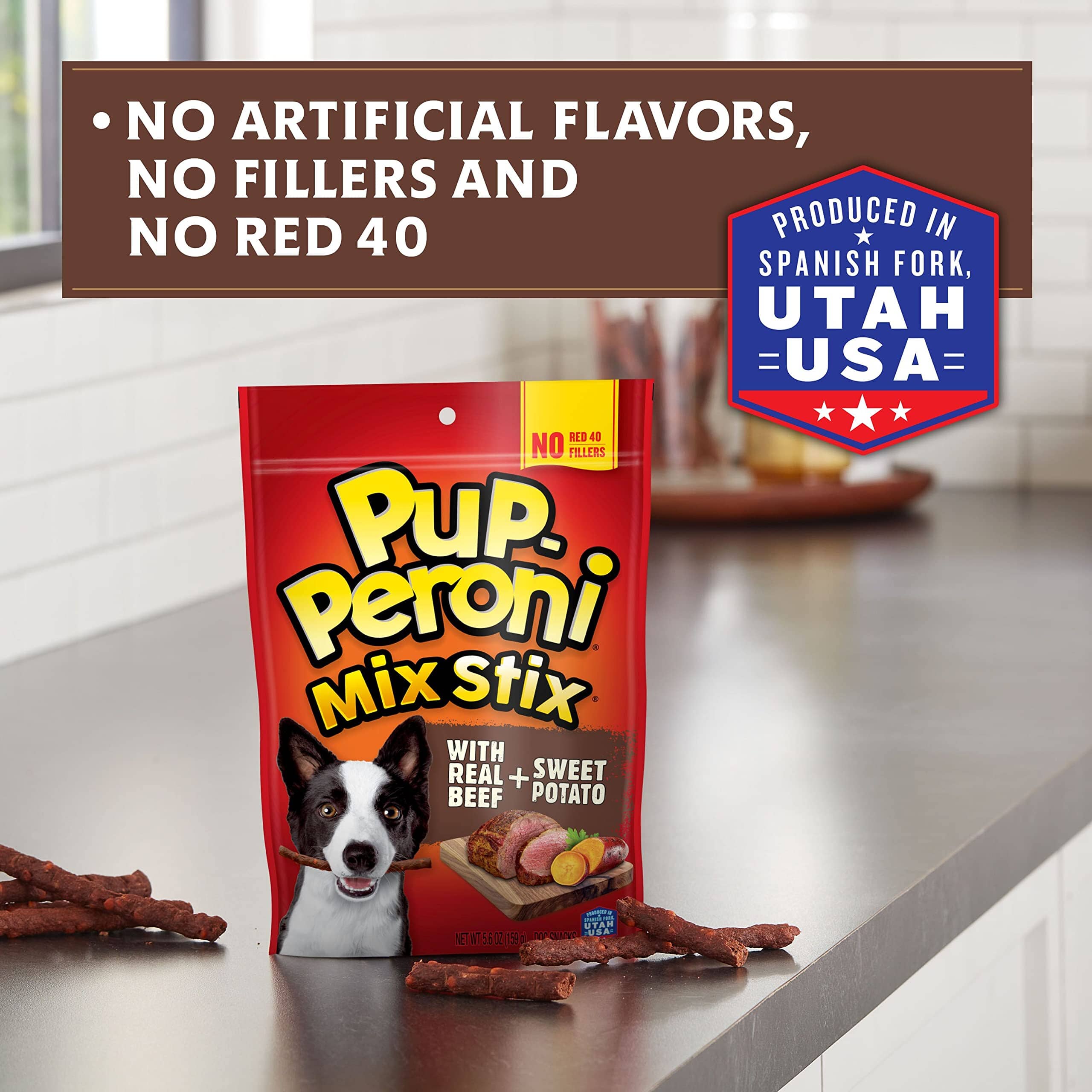 Pup-Peroni Mix Stix Beef and Sweet Potato Soft and Chewy Dog Treats - 5.6 Oz - Case of 8  
