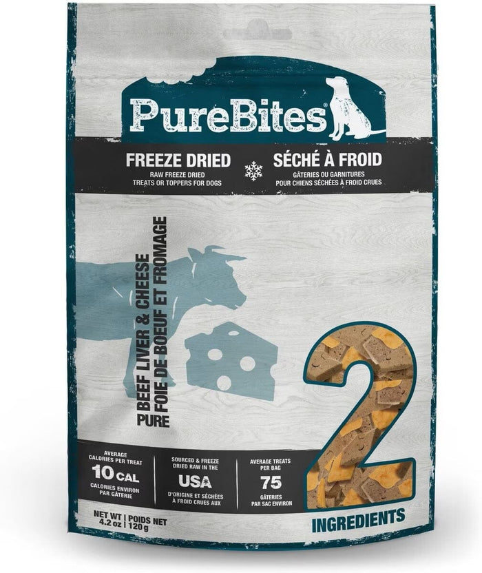 Purebites Beef & Cheese Freeze-Dried Dog Treats - 4.2oz Bag
