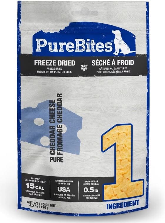 Purebites Cheddar Cheese Freeze-Dried Dog Treats - 4.2 oz Bag  