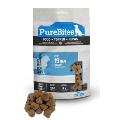 Purebites Lamb Broccoli and Apples Recipe Freeze-Dried Raw Dog Food Topper Pouch 9.5 Ounce
