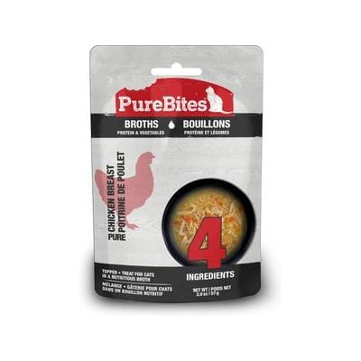 Purebites Limited Ingredient Pure Chicken and Vegetables Broth Wet Cat Food Topper and Treat Pouch - 2 Oz - Case of 18 Default Title