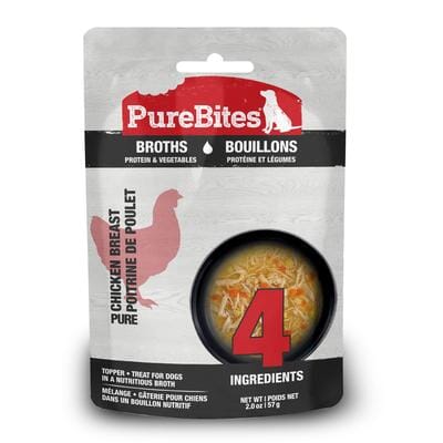 Purebites Limited Ingredient Pure Chicken and Vegetables Broth Wet Dog Food Topper and Treat Pouch - 2 Oz - Case of 18 Default Title