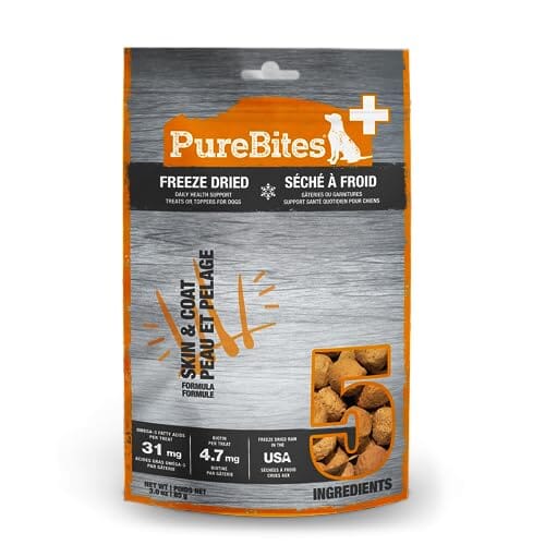Purebites Limited Ingredient Skin and Coat Health Supplemental Freeze-Dried Dog Treats or Topper - 3 Oz Default Title
