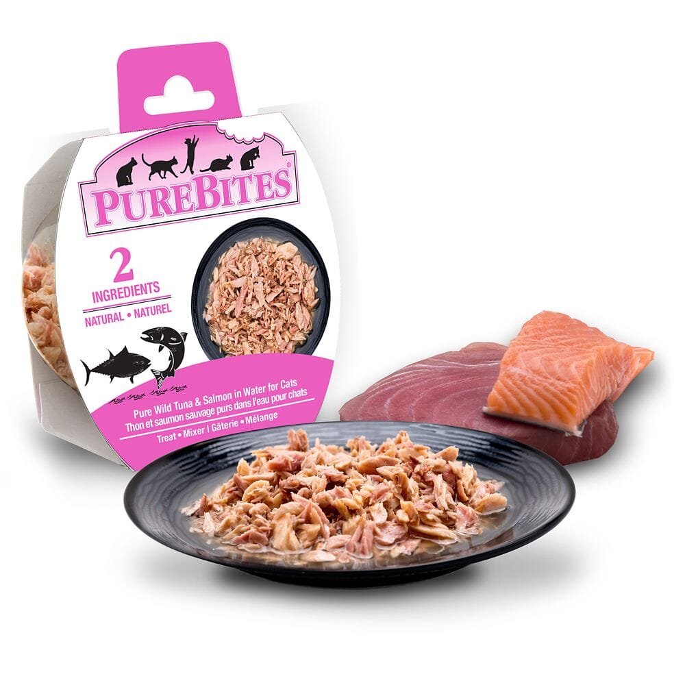 Purebites Limited Ingredient Wild Tuna and Salmon in Water Wet Cat Food Mixer or Topper Tray - 1.76 Oz - Case of 12 Default Title