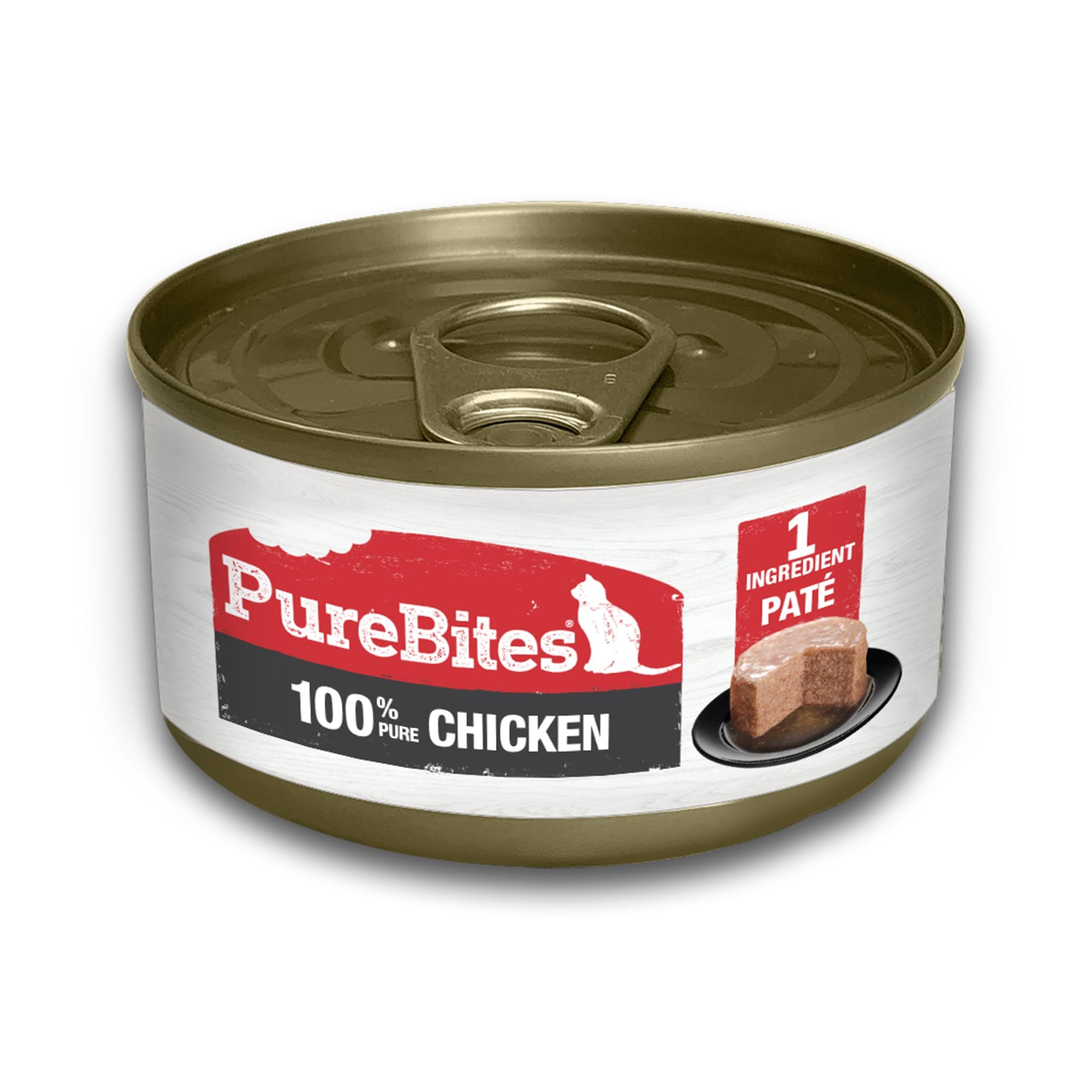 Purebites Patés 100% Pure Chicken - 2.5 oz Cans Canned Cat Food - Case of 12