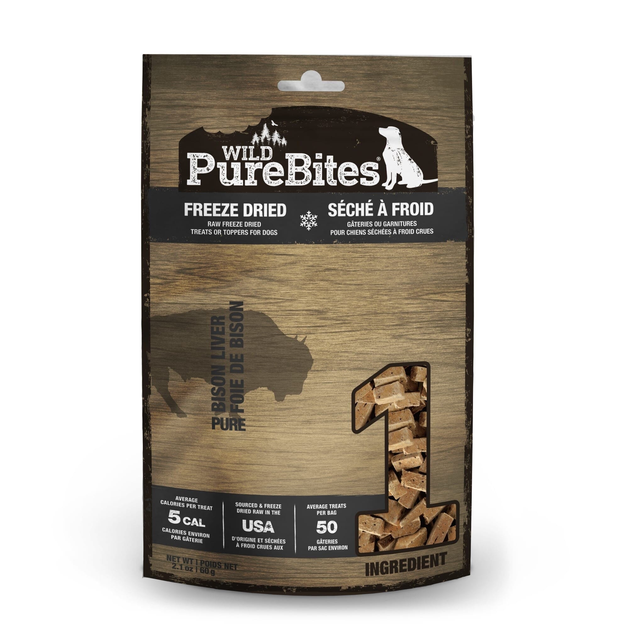 Purebites Single Ingredient Wild Bison and Liver Freeze-Dried Raw Dog Treats or Topper - 2.1 Oz Default Title