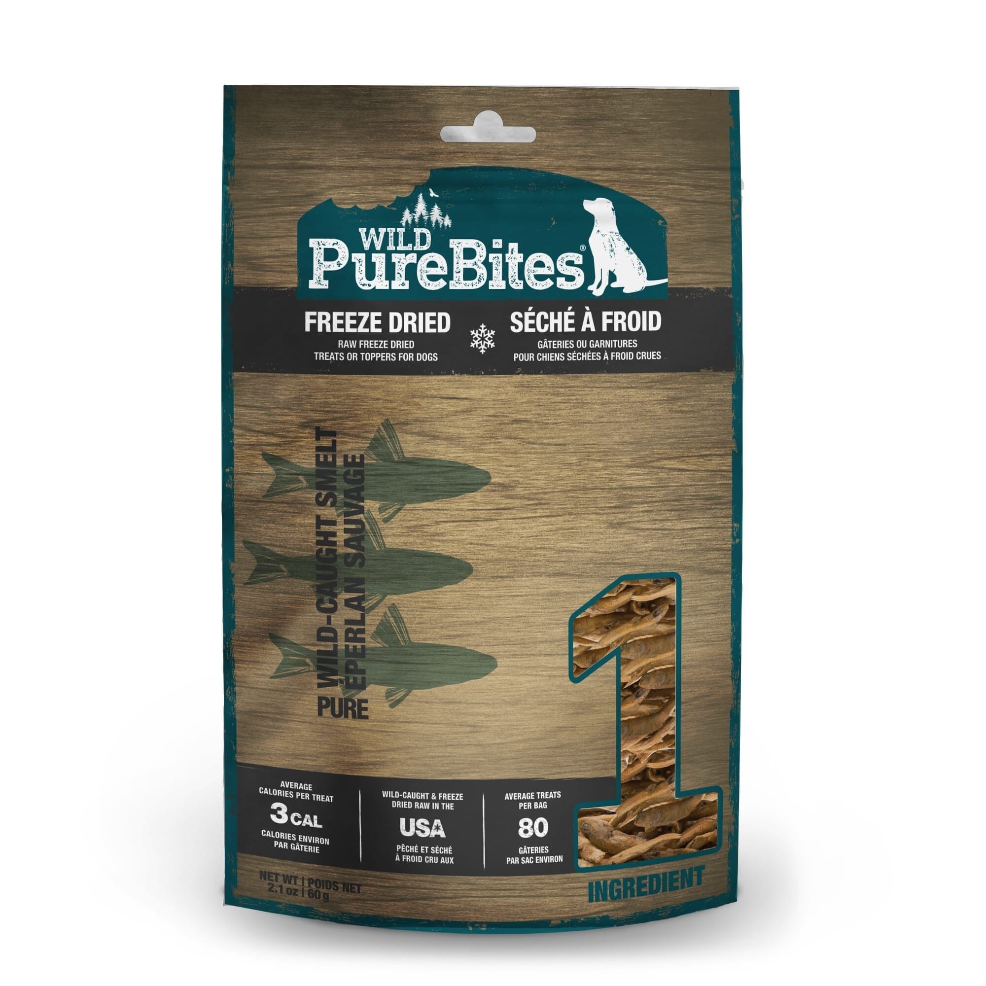Purebites Single Ingredient Wild-Caught Smelt Fish Freeze-Dried Raw Dog Treats or Topper - 2.1 Oz Default Title