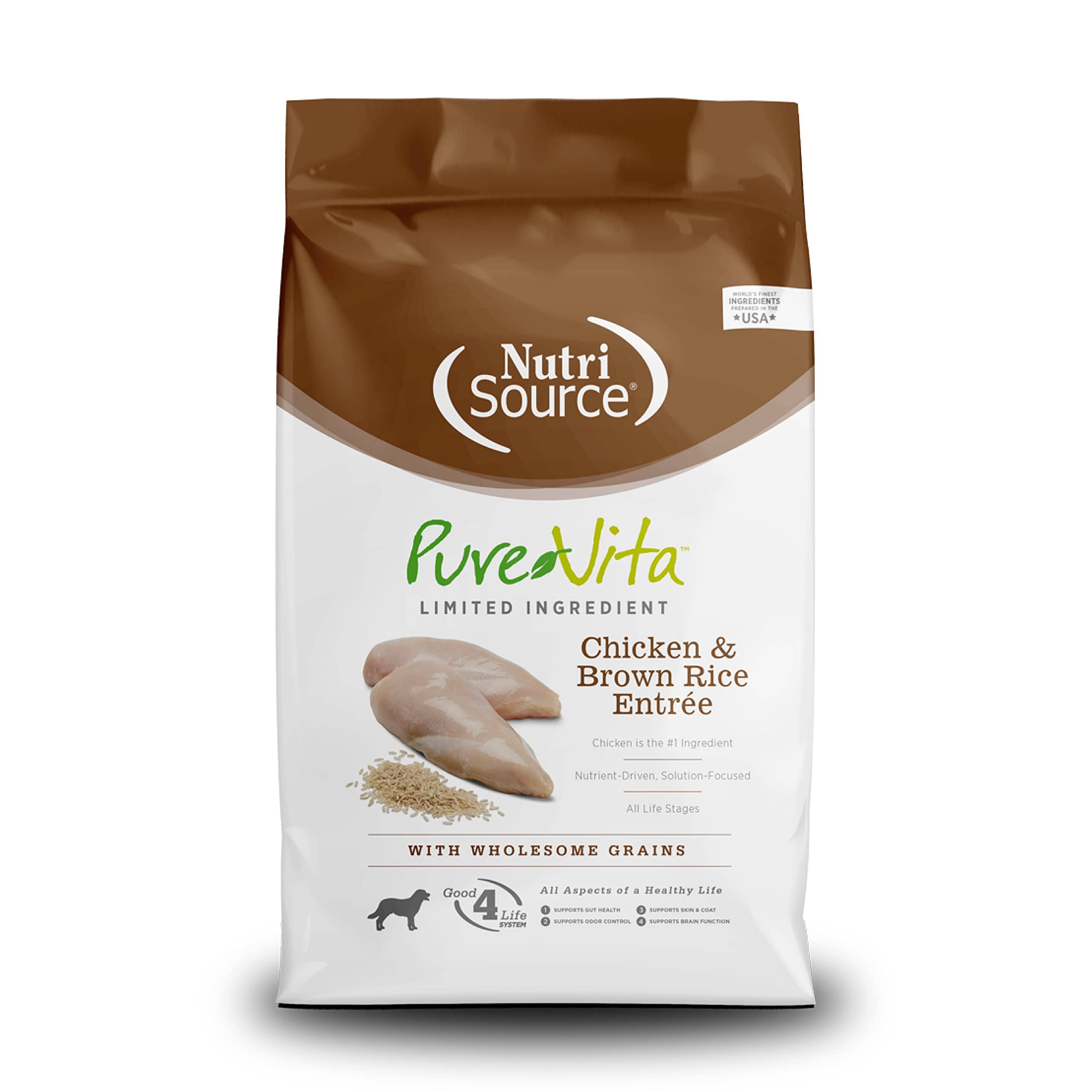 PureVita Chicken and Brown Rice with Wholesome Grains Dry Dog Food 25 Lbs 