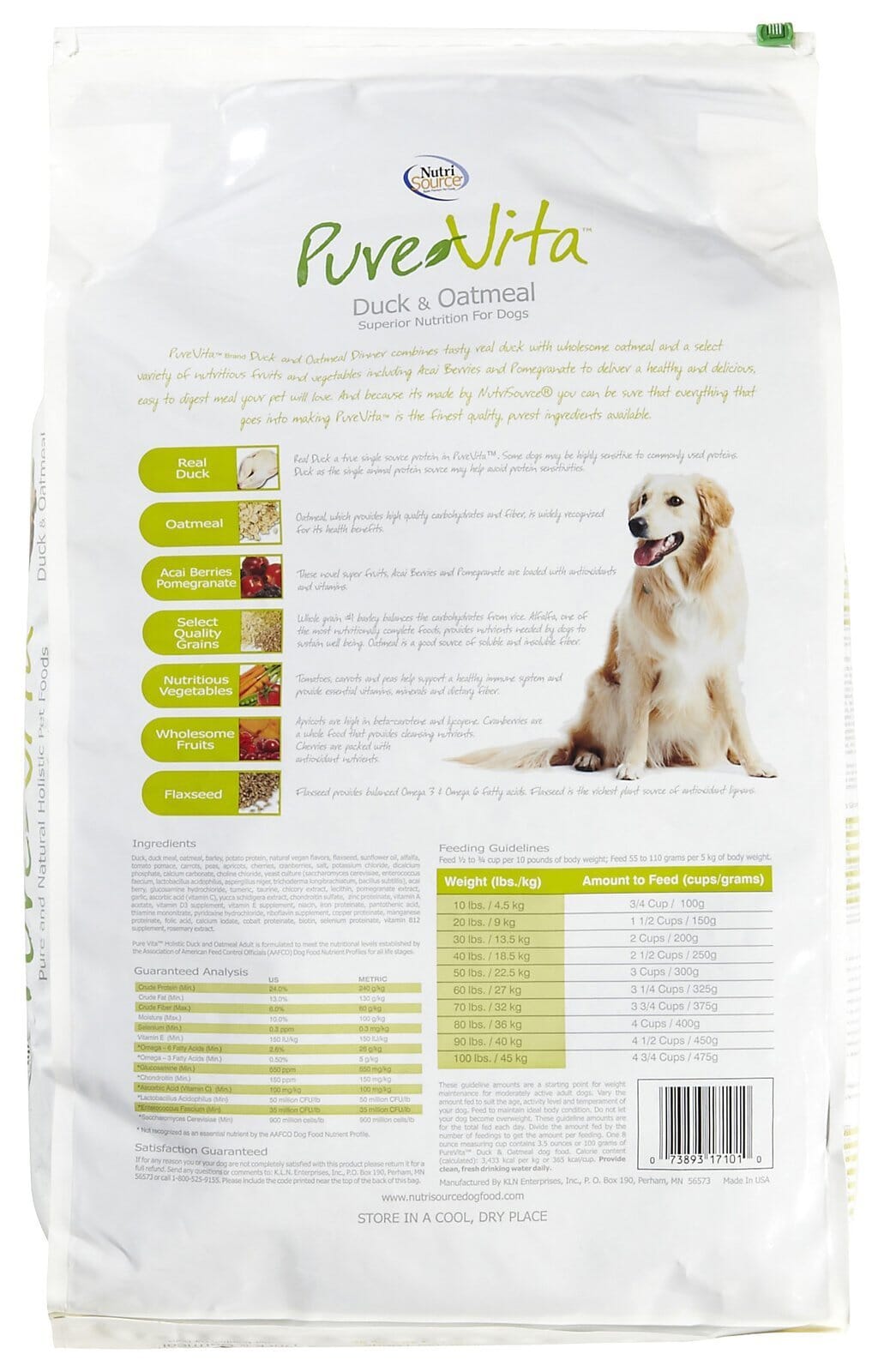 PureVita Duck and Oatmeal Recipe Dry Dog Food  