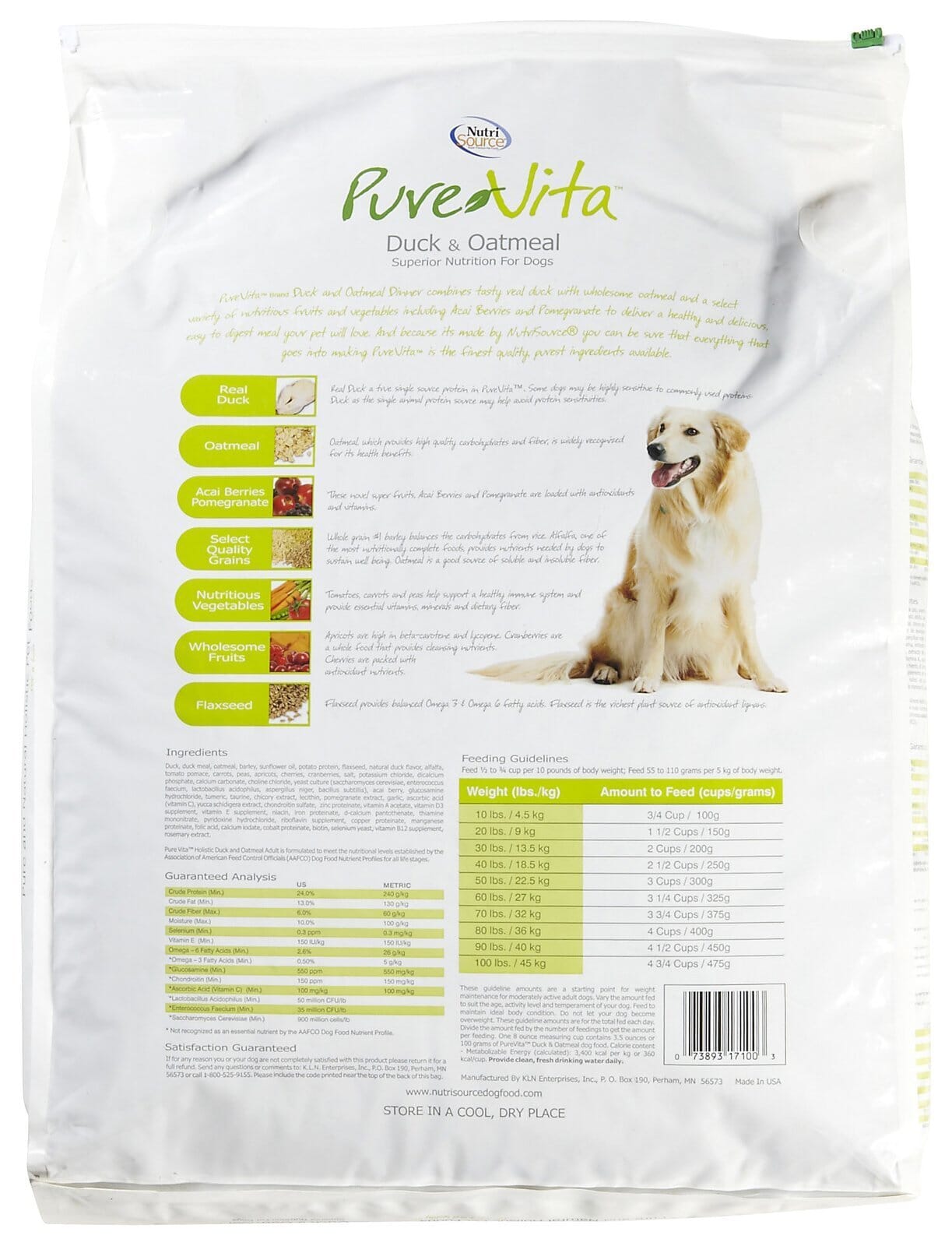 PureVita Duck and Oatmeal Recipe Dry Dog Food  